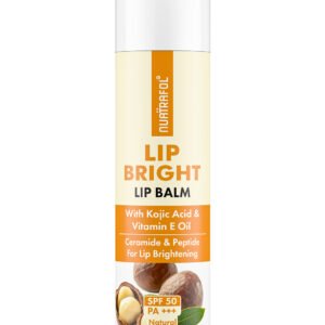 Nuatrafol Natural Lip Bright Lip Balm with SPF 50 PA+++ | Kojic Acid, Vitamin E, Shea Butter | Ceramide + Peptide | Brightens & Protects Dark Lips | For Men & Women | 5g