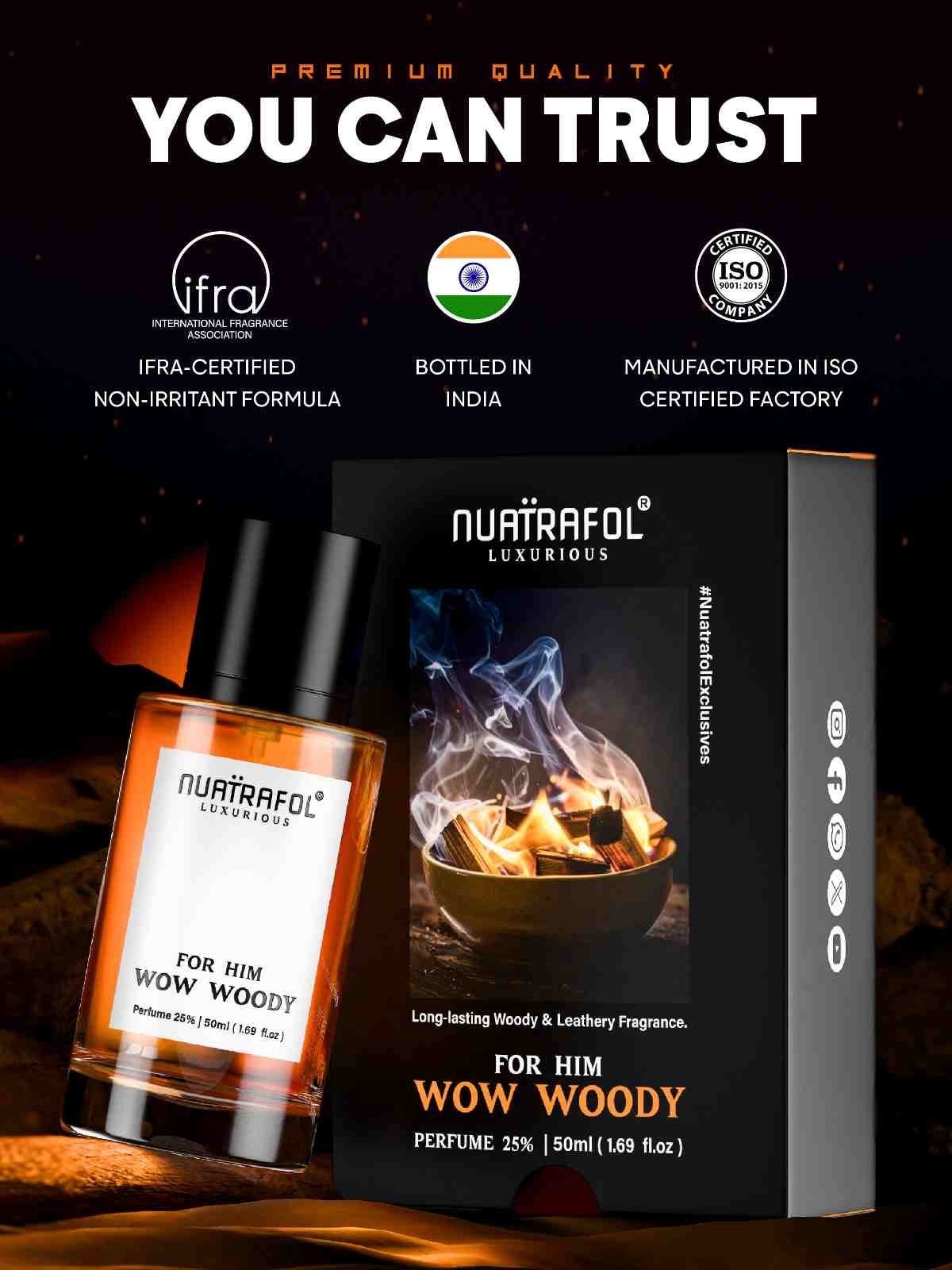 N Wow W Parfume Post-01 Wow Woody for Him 50ml - Image 1