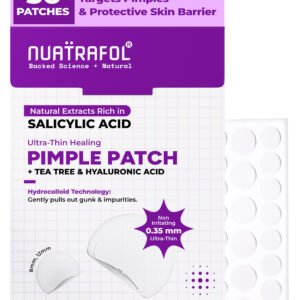 Nuatrafol Ultra-Thin Hydrocolloid Pimple Patches | with 2% Salicylic Acid, Tea Tree & Hyaluronic Acid | Waterproof Acne Spot Cover | Absorbs Pimple Overnight & Reduces Excess Oil | Suitable for All Skin Types - 36 Count